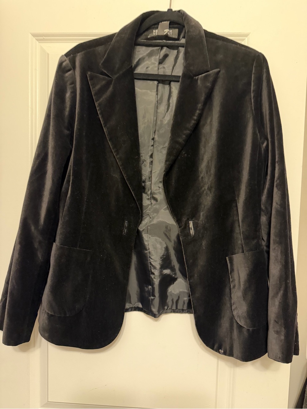 New York & Company Black Velvet Blazer Jacket